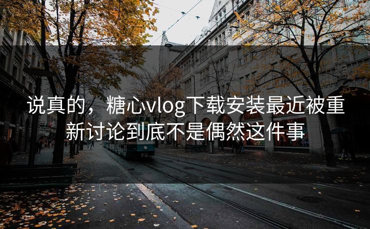 说真的，糖心vlog下载安装最近被重新讨论到底不是偶然这件事