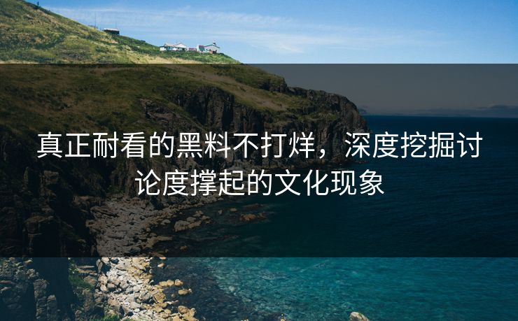 真正耐看的黑料不打烊，深度挖掘讨论度撑起的文化现象